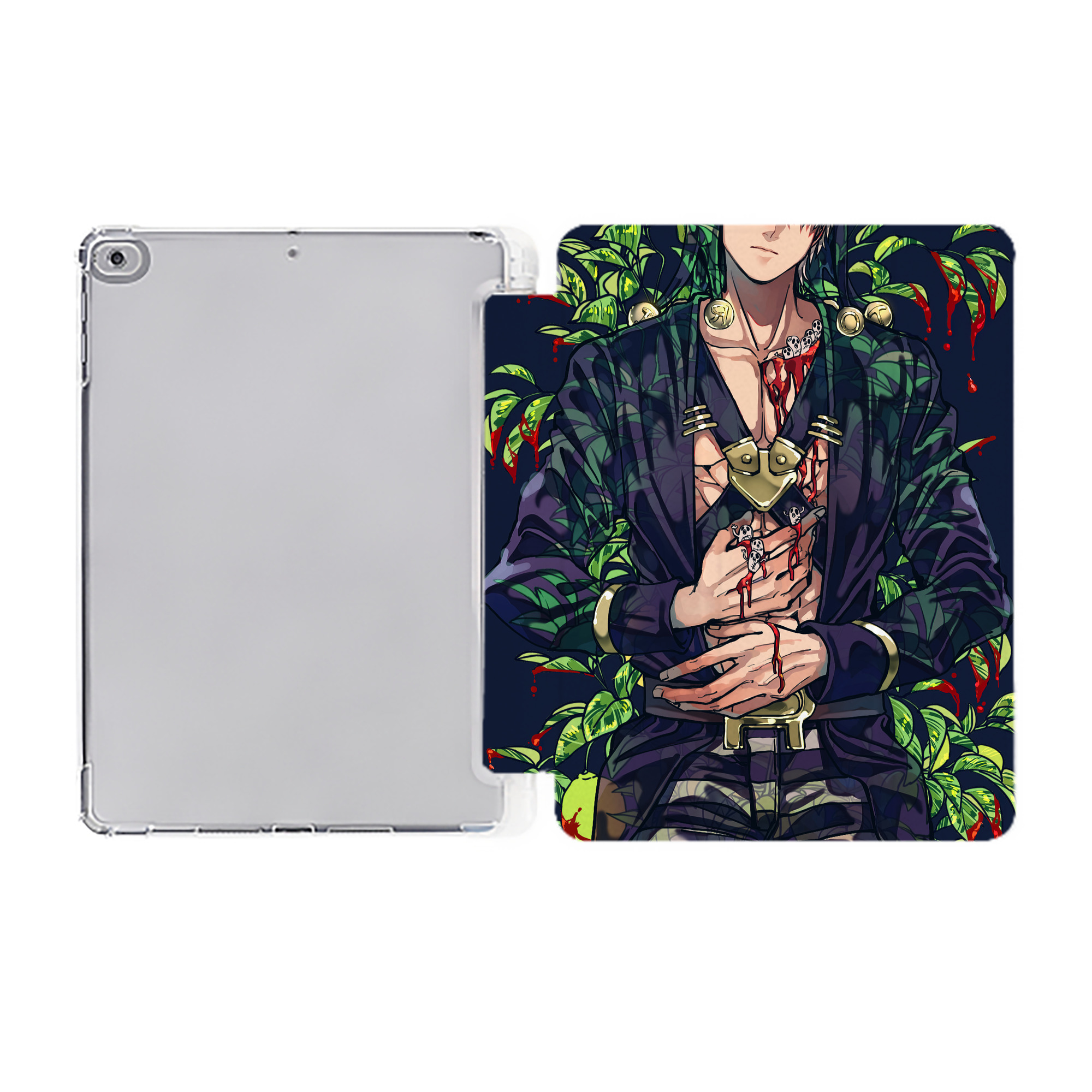 （画像用） ジョジョの奇妙な冒険 JoJo's Bizarre Adventure IPad ケース ペン収納付き 三つ折りスタンド PUレザー×シリコン 対応機種9.5/10.5/10.9インチ